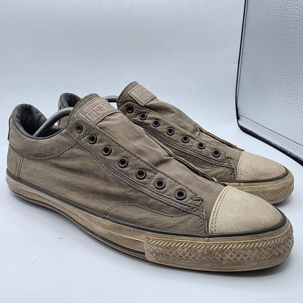 Converse x John Varvatos Mens Size 11 Gray Laceless Slip On Sneakers 153901C